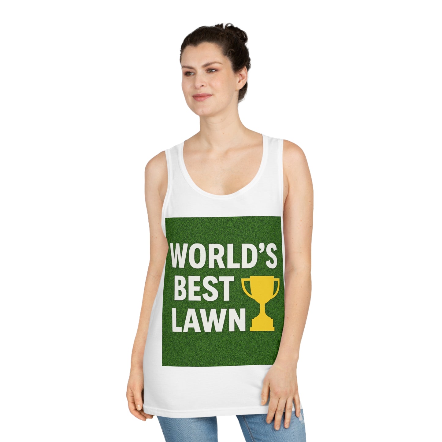 World's Best Lawn Unisex Tank Top - Perfect Gift for Gardeners, Father's Day, Backyard BBQs, Summer Wear, Lawn Care Enthusiasts